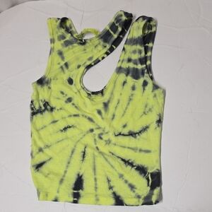 Emma & Sam Tie-Dye Shoulder Top - Yellow and Black Xs